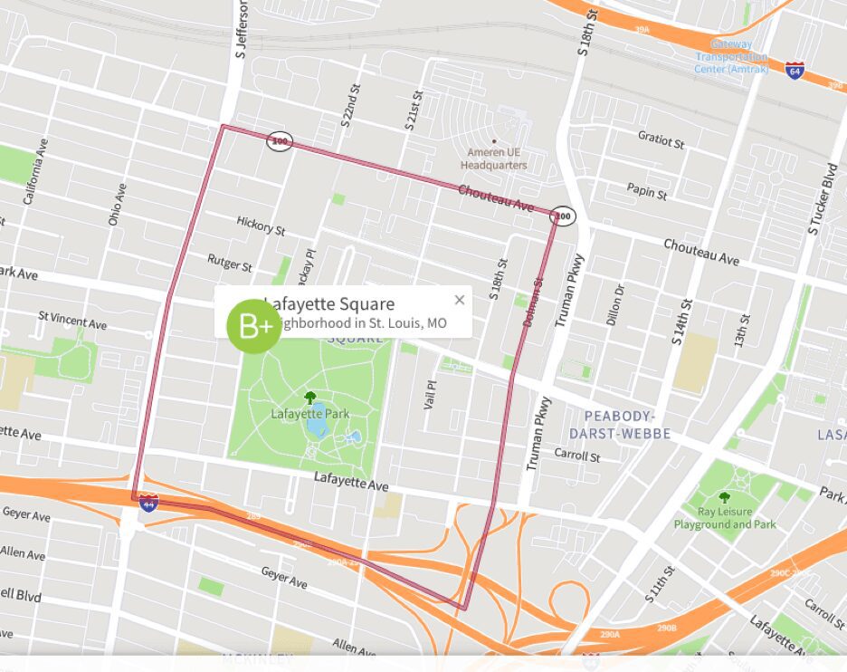 Map showing a route around Graves Park in Sheffield, UK.